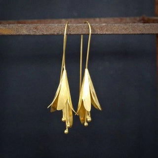 Vintage Gold &amp; Silver Lotus Earrings