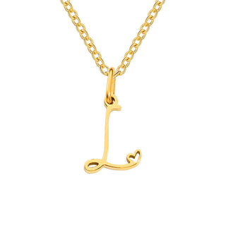 Heart Initial Necklace | Gold