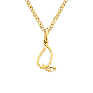 Heart Initial Necklace | Gold