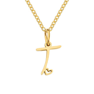 Heart Initial Necklace | Gold