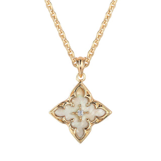 Blue Clover Pendant Necklace | Gold