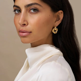 Statement Interlocking Earrings | Gold
