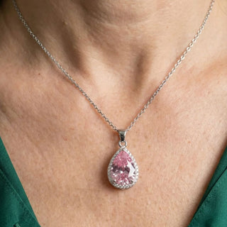Pink Teardrop Necklace