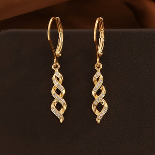 Shimmer Twist Ava Earrings | Gold