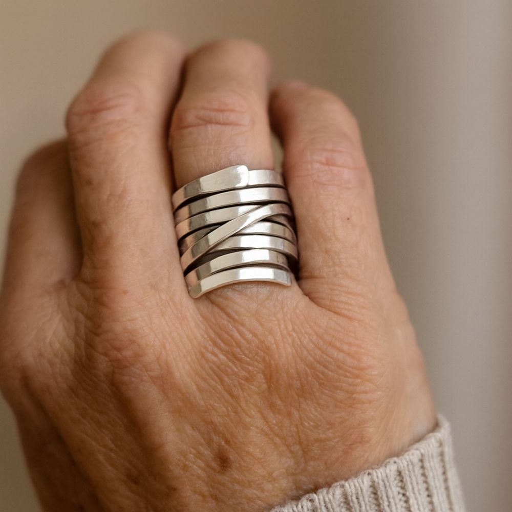 Vintage Thick Layer Silver Ring