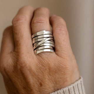 Vintage Thick Layer Silver Ring