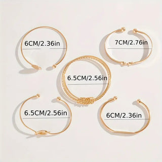 Knotted Elegance Bracelet Set | Gold