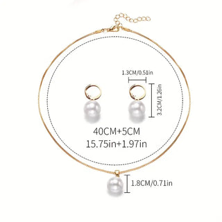Golden Grace Pearl Jewelry Set | Gold