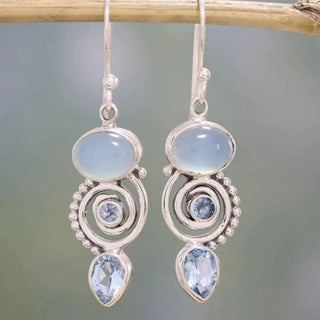Exclusive Vintage Silver Moonstone Earrings